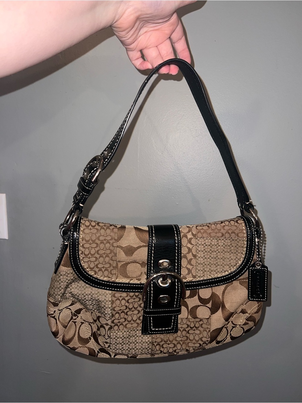 Vintage Coach Patchwork Shoulder Bag